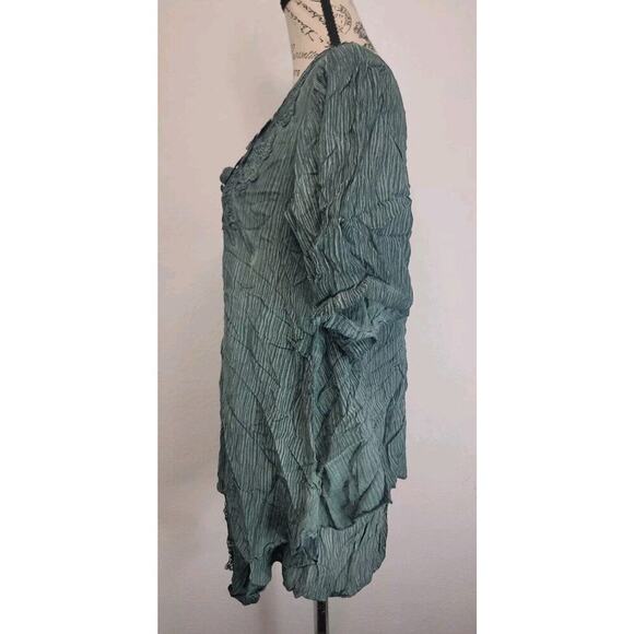 Pretty Angel Fairy Top Sz S Linen Blend Asymmetric Ruffled Romantic Whimsycal - Picture 6 of 11